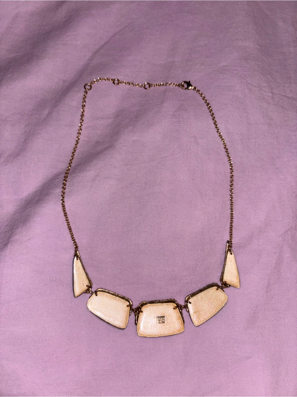 Alexis Bittar Aqua Blue/Purple and Gold Crystal Embellished Necklace - Picture 3 of 3